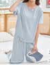浪莎女士睡衣女夏季薄款凉感柔顺丝滑慵懒风舒适家居服可外穿2026蓝色 实拍图