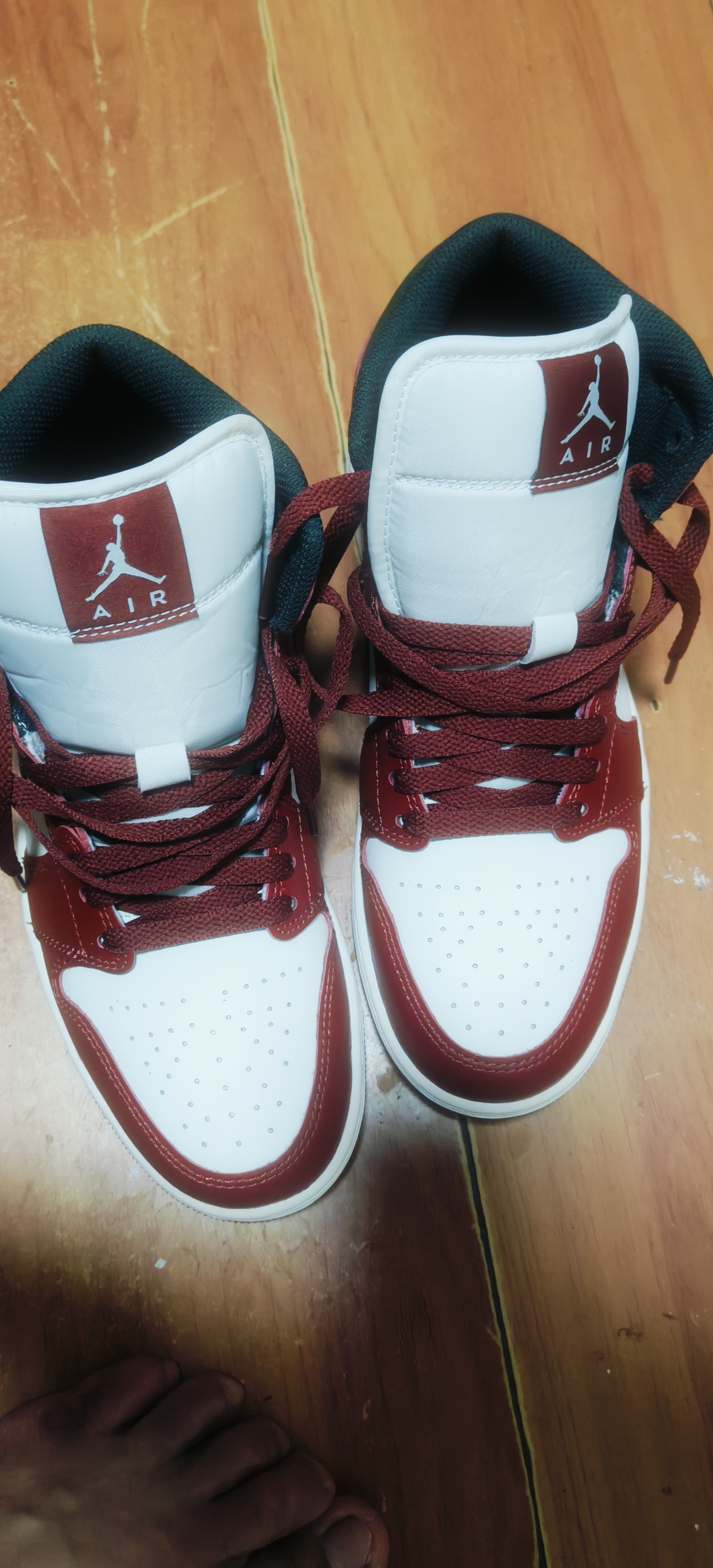 Jordan男AJ1小芝加哥配色 AJ 1中帮运动休闲鞋DQ8426-105白红41 实拍图