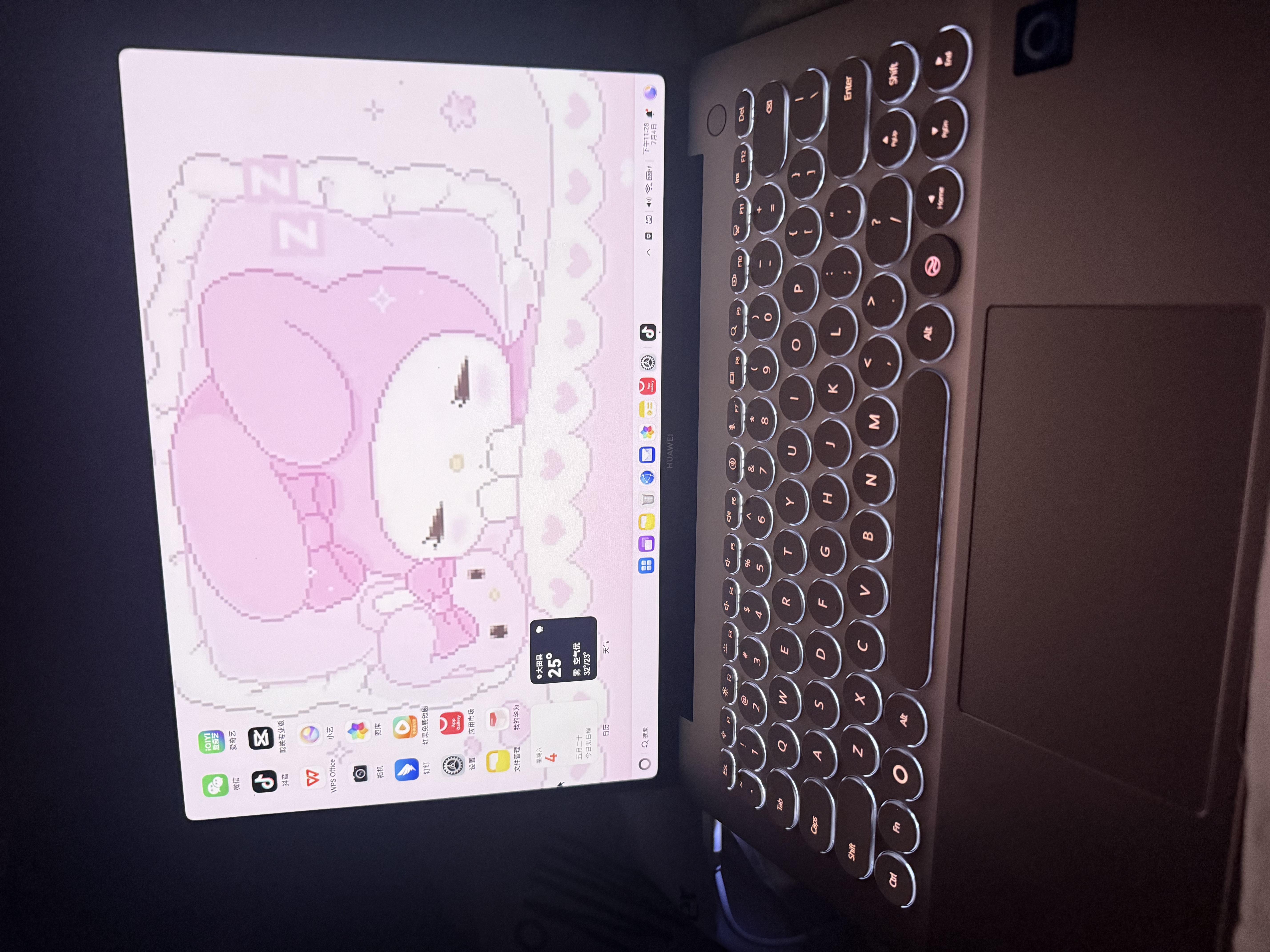 华为（HUAWEI）MateBook 14 笔记本电脑 2.8K OLED触控屏 可选鸿蒙版鸿蒙AI系统 超长续航学生电脑商务办公轻薄本 樱粉金丨24G 512G 圆形键盘 实拍图