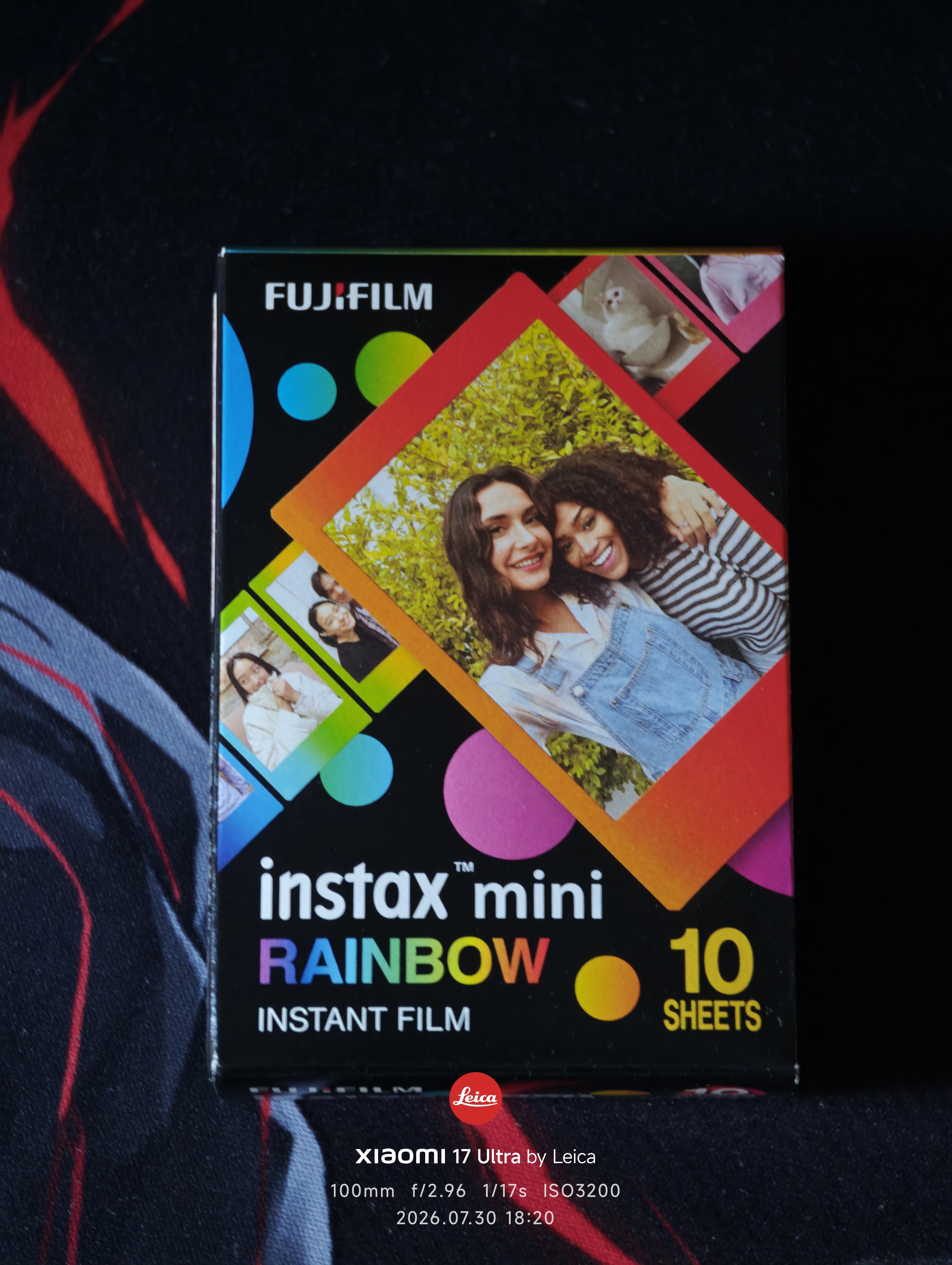 INSTAX富士instax立拍立得 mini相纸 彩虹单包10张+磁吸二合一相框 实拍图