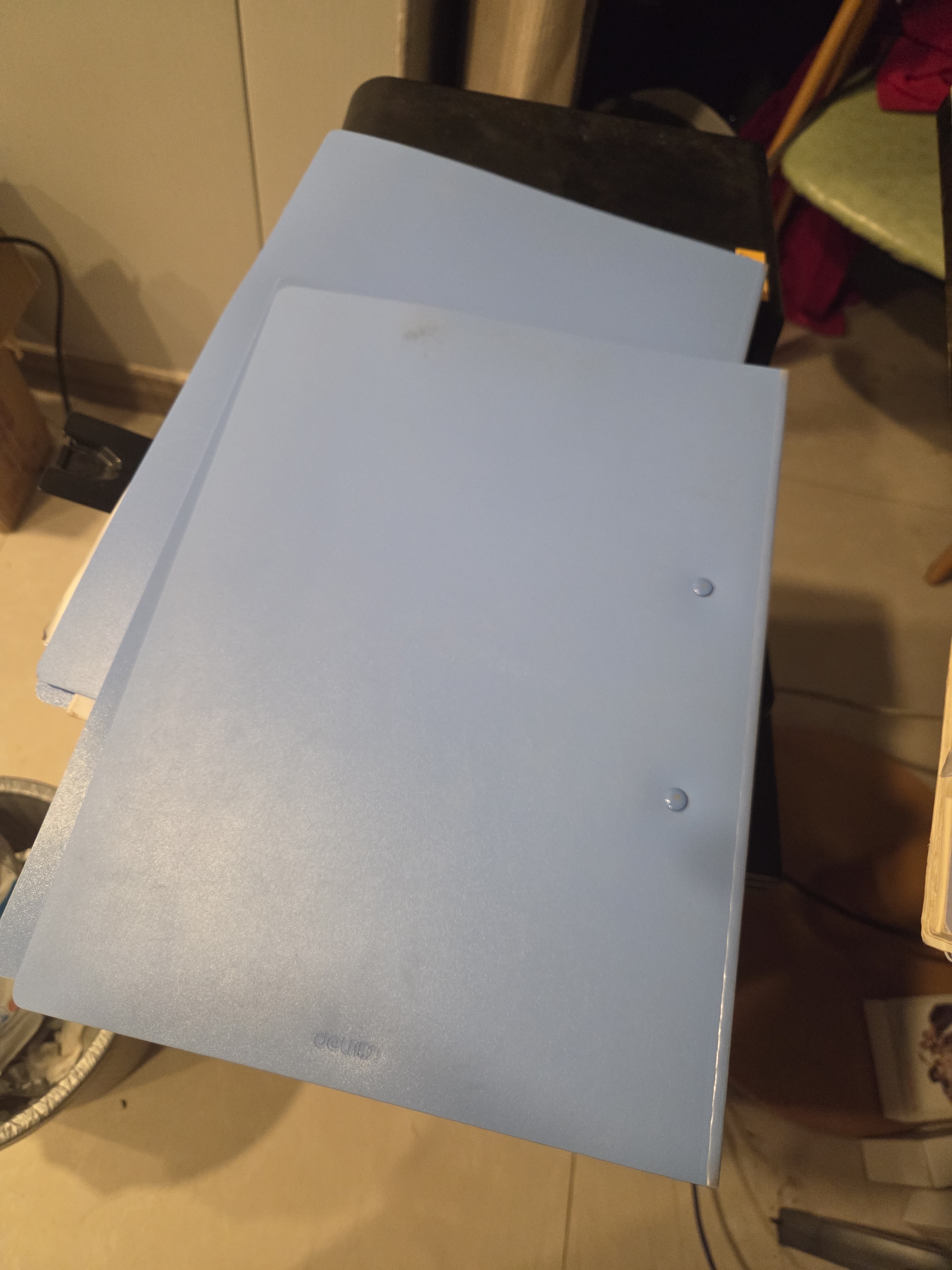 得力（deli）【超级爆款】5只A4金属双强力夹硬文件夹办公用品大容量试卷收纳资料夹诗朗诵签约夹板 33296蓝色 实拍图
