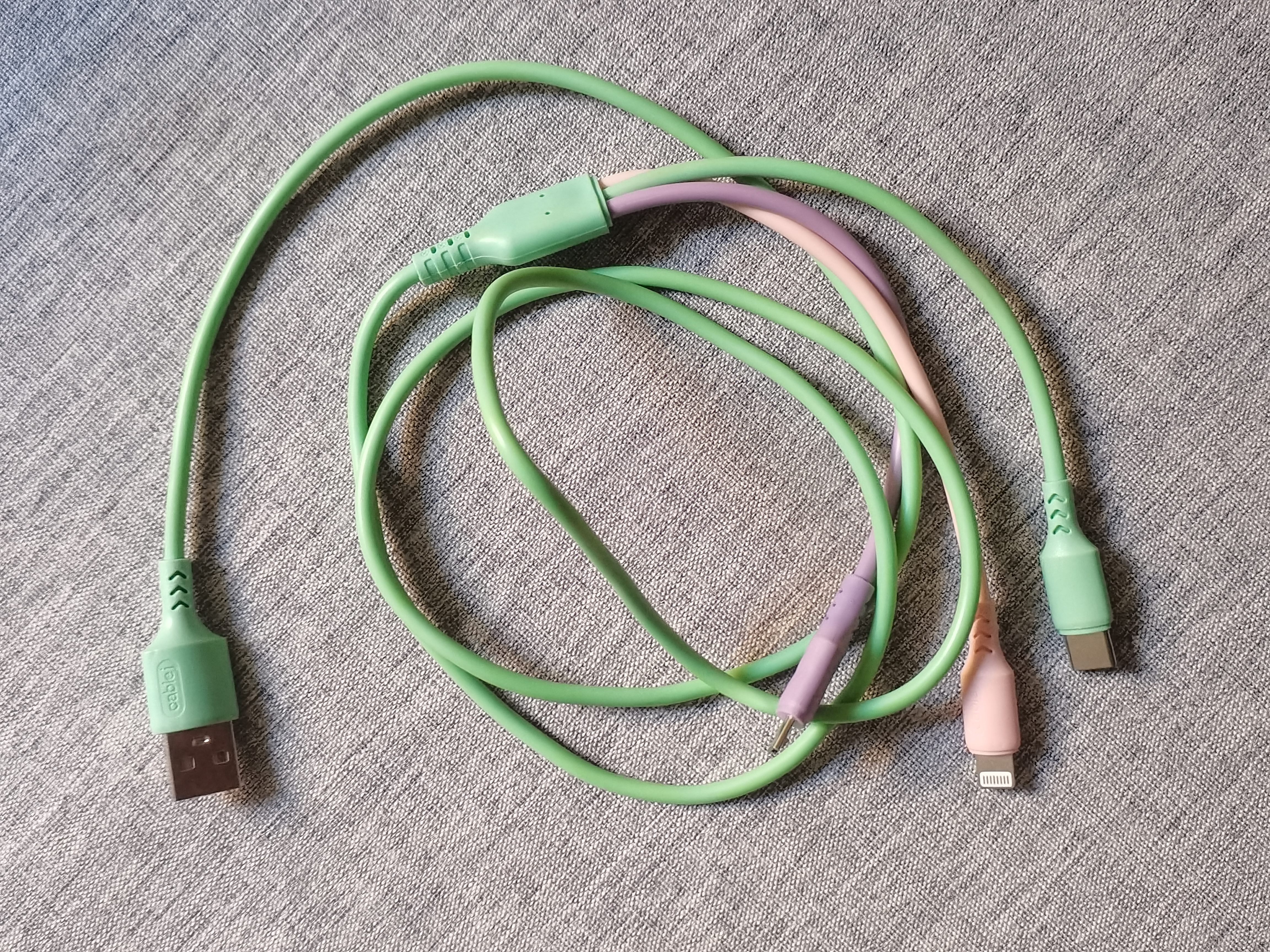 三合一数据线多功能手机快充电线一拖三适用苹果华为小米typec安卓通用闪充电线加长 1条装 三彩色【1米】 实拍图