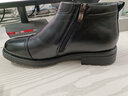 强人冬季棉鞋3515羊毛保暖三接头皮鞋头层牛皮商务男鞋 JDS16C 黑 39 实拍图