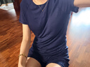 亚朵星球深睡睡衣夏季女士高端睡衣睡裤带胸垫高级 深睡蓝【短袖长裤】 S 实拍图