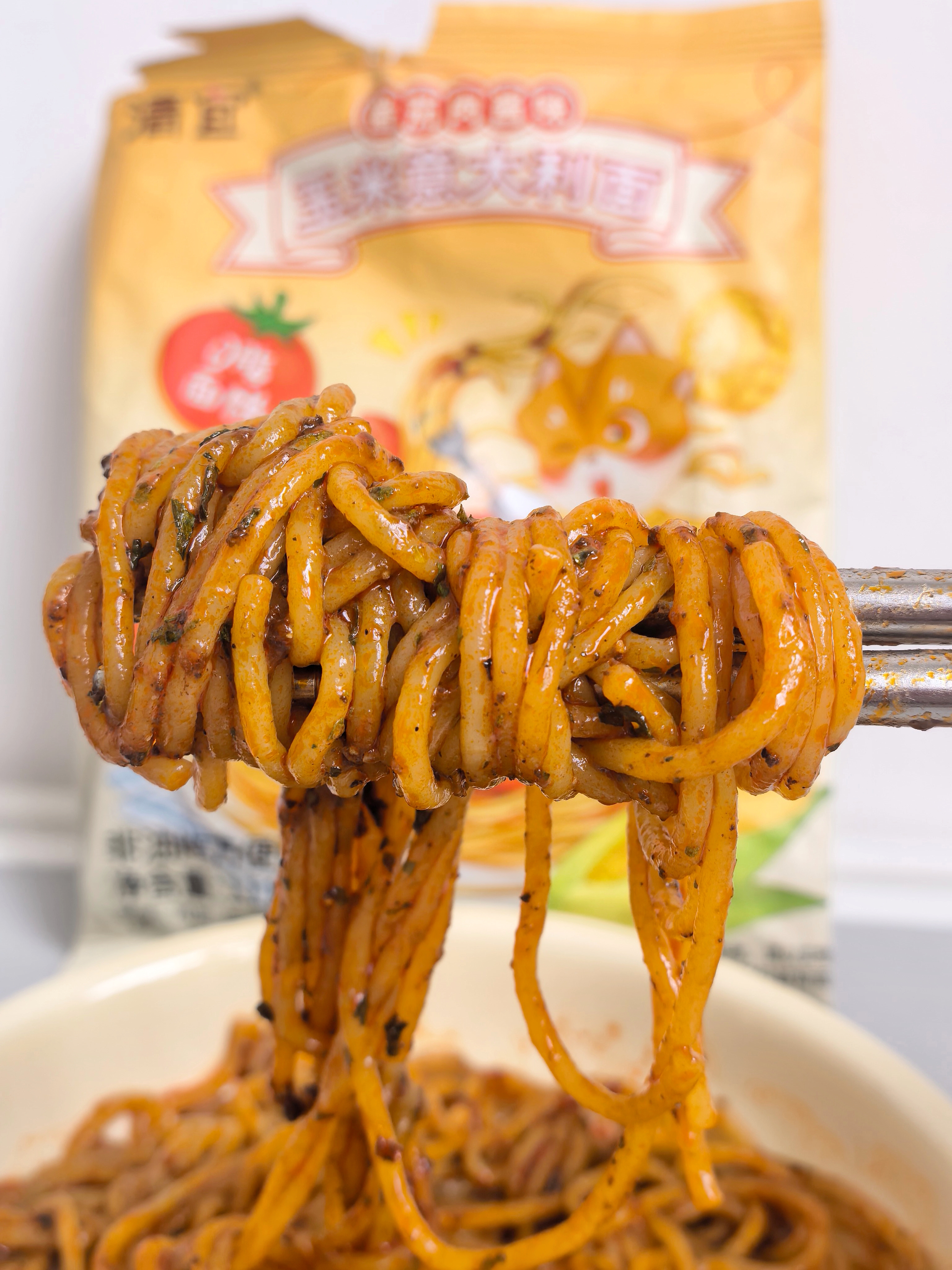 清宜冲泡玉米意面番茄肉酱味111g意大利面代餐0方便面脂肪肥面条 实拍图