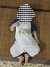 舒贝怡2件装婴儿衣服夏季薄款新生儿连体衣短袖哈衣儿童爬服藏青80CM 实拍图