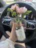 繁夏车内香薰摆件法式油画焦边仿真玫瑰汽车饰品车载水杯架装饰女高级 实拍图