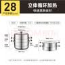 炊大皇316L不锈钢三层蒸锅家用复合底汤锅蒸馒头包子可视高拱盖28cm 实拍图