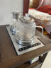 丰谷全自动上水电热水壶 茶台烧水壶 家用办公嵌入式茶桌茶几一体机茶具电茶炉套装 1L （37*20cm）底部双加水拉丝银-蒸茶款 实拍图