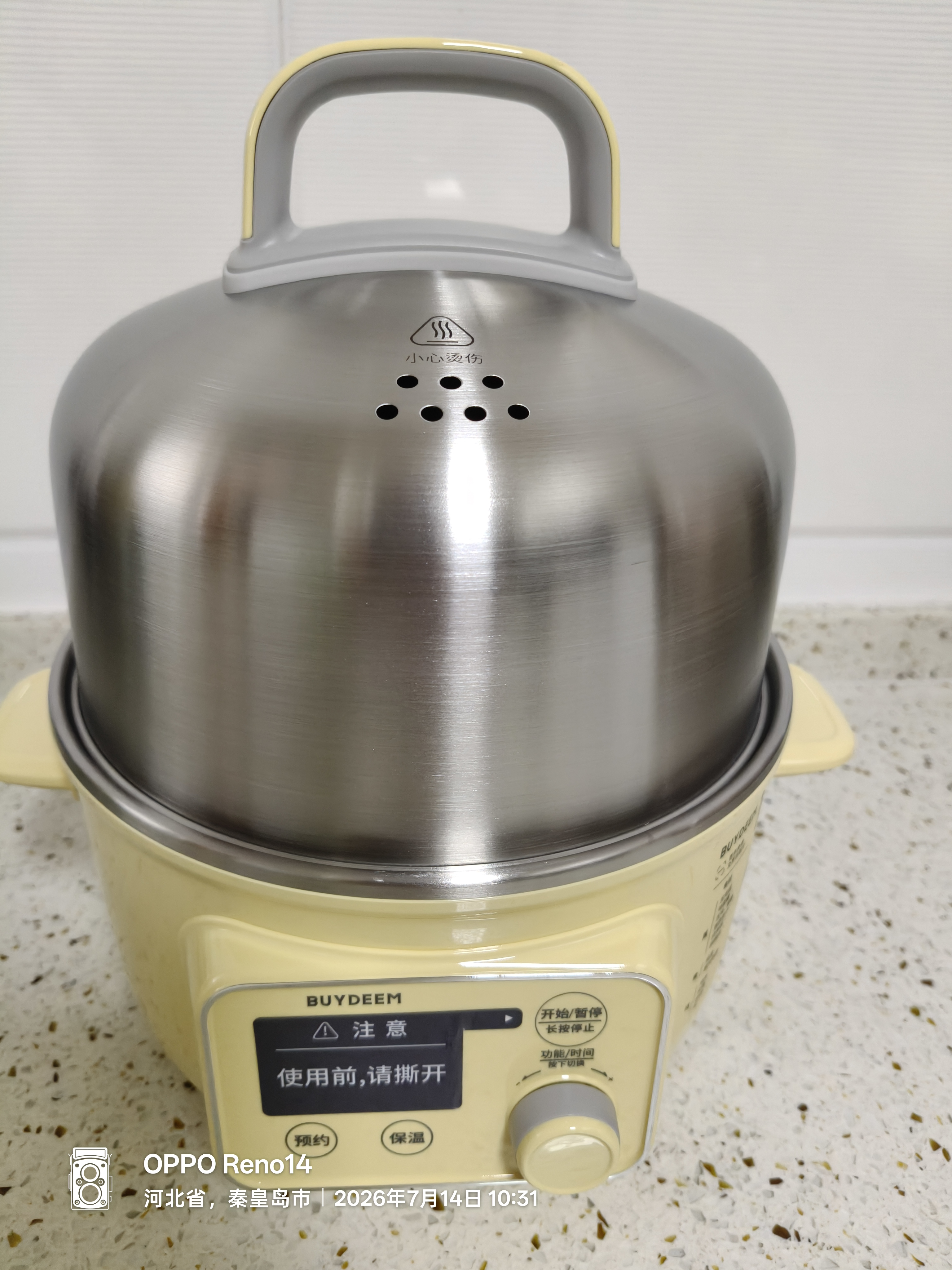 北鼎（Buydeem）电煮锅电蒸锅家用迷你小蒸锅电火锅全自动预约保温蒸汽锅家用多用途锅蒸煮炖锅 【G37 小鹅黄】 实拍图