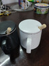 传旗 陶瓷马克杯 带勺盖咖啡牛奶早餐杯办公水杯男女茶杯 描金黑400ml 实拍图