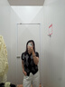 优衣库精纺美利奴羊毛混纺POLO领针织开衫短袖女装T恤毛衣488333 39 棕黑色 M 实拍图