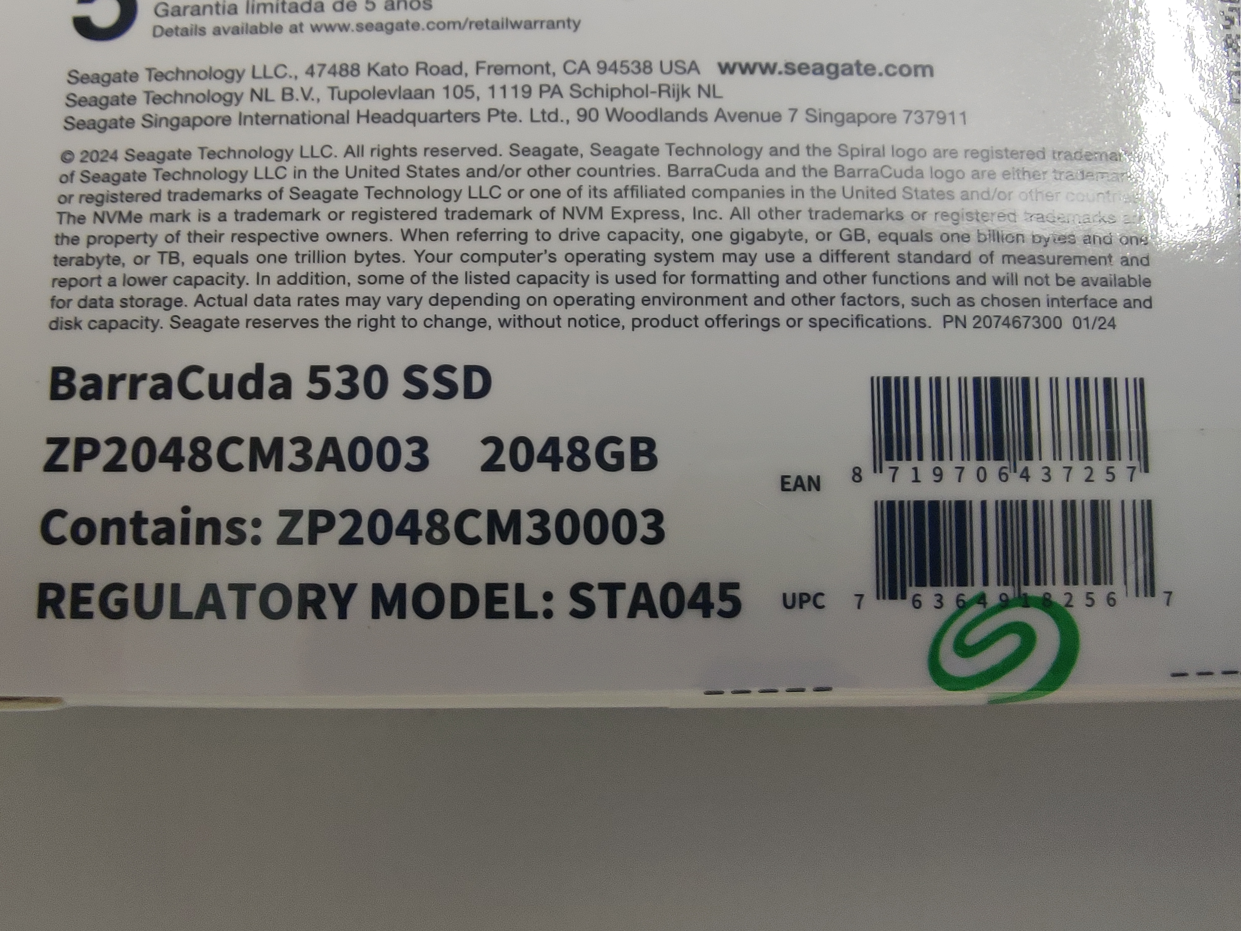 希捷（SEAGATE）2TB SSD固态硬盘 M.2 NVMe PCIe4.0×4 读速高达7400MB/s 希捷酷鱼530 ZP2048CM3A003 实拍图