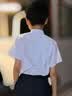 罗蒙儿童短袖白色衬衫春夏新款男童女童衬衣校园服饰演出上衣 白色160 实拍图