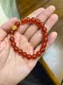 中国黄金莲花黄金手链女足金红玛瑙手串结婚纪念日礼物送女友老婆妈妈生日 京速达-足金好运莲莲玛瑙手串 实拍图
