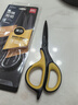 得力（deli）175mm中号不锈钢剪刀 家用办公美工剪子 黑色6027 实拍图