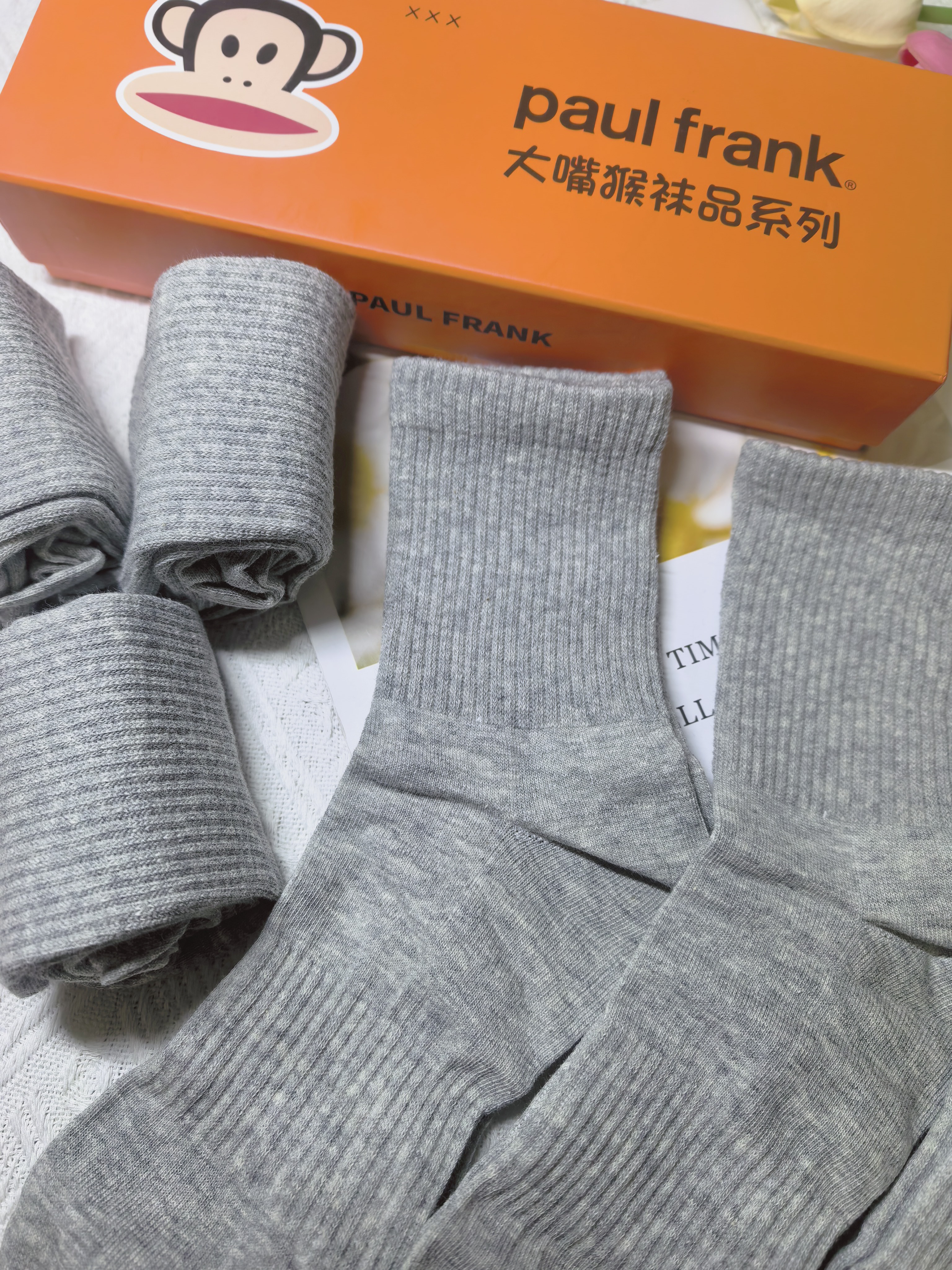 大嘴猴100%纯棉袜子男士中筒春夏运动纯棉袜防臭10A抗菌吸汗透气6双礼盒 实拍图