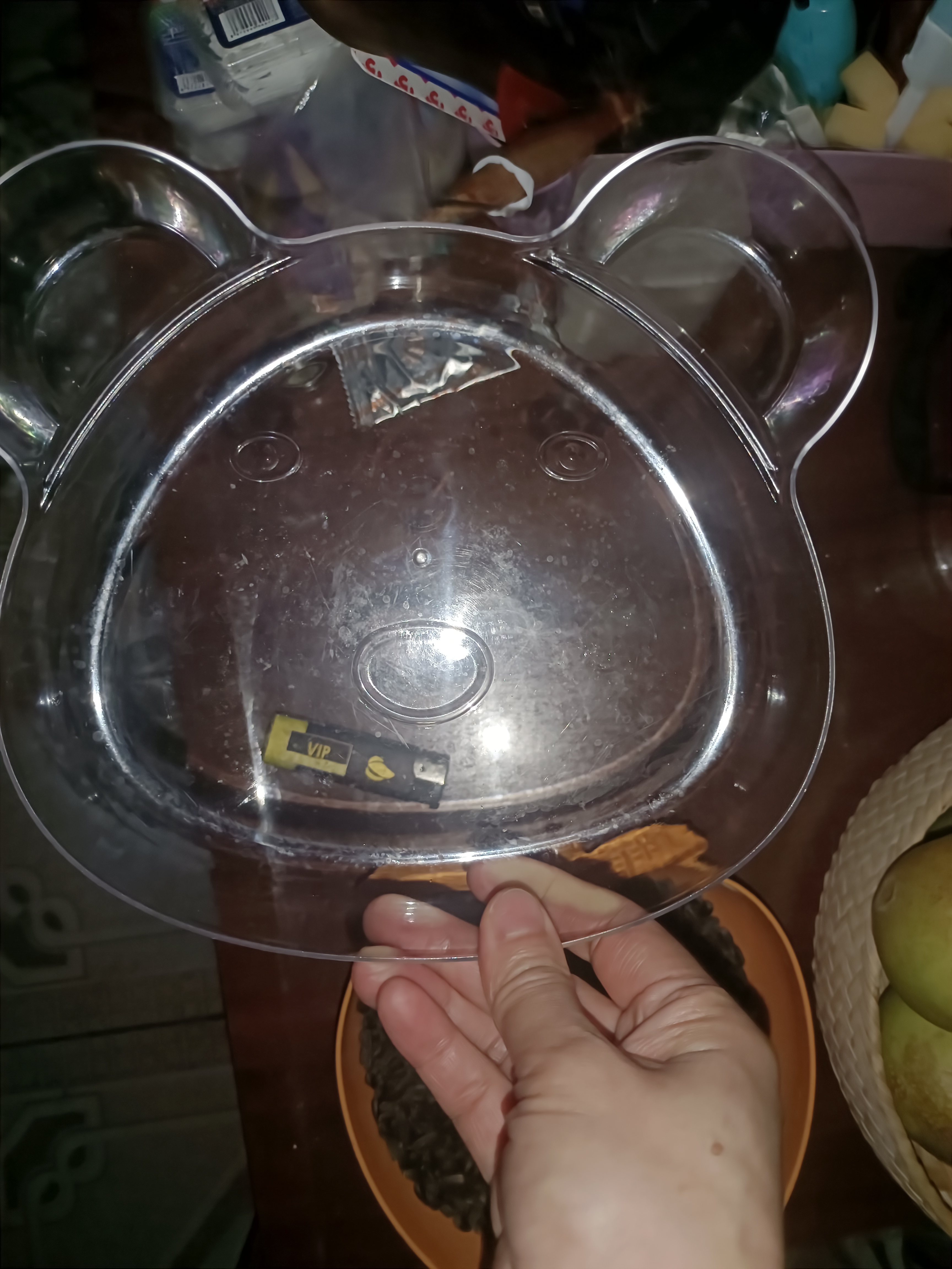 饺子盘家用透明塑料小熊果盘带蘸料格饺子甜品零食摆放盘 饺子盘1只装活动款 实拍图
