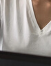 森马（Semir）短袖t恤女凉感抗菌正肩修身2026夏显瘦V领白色打底衫109326100002 实拍图