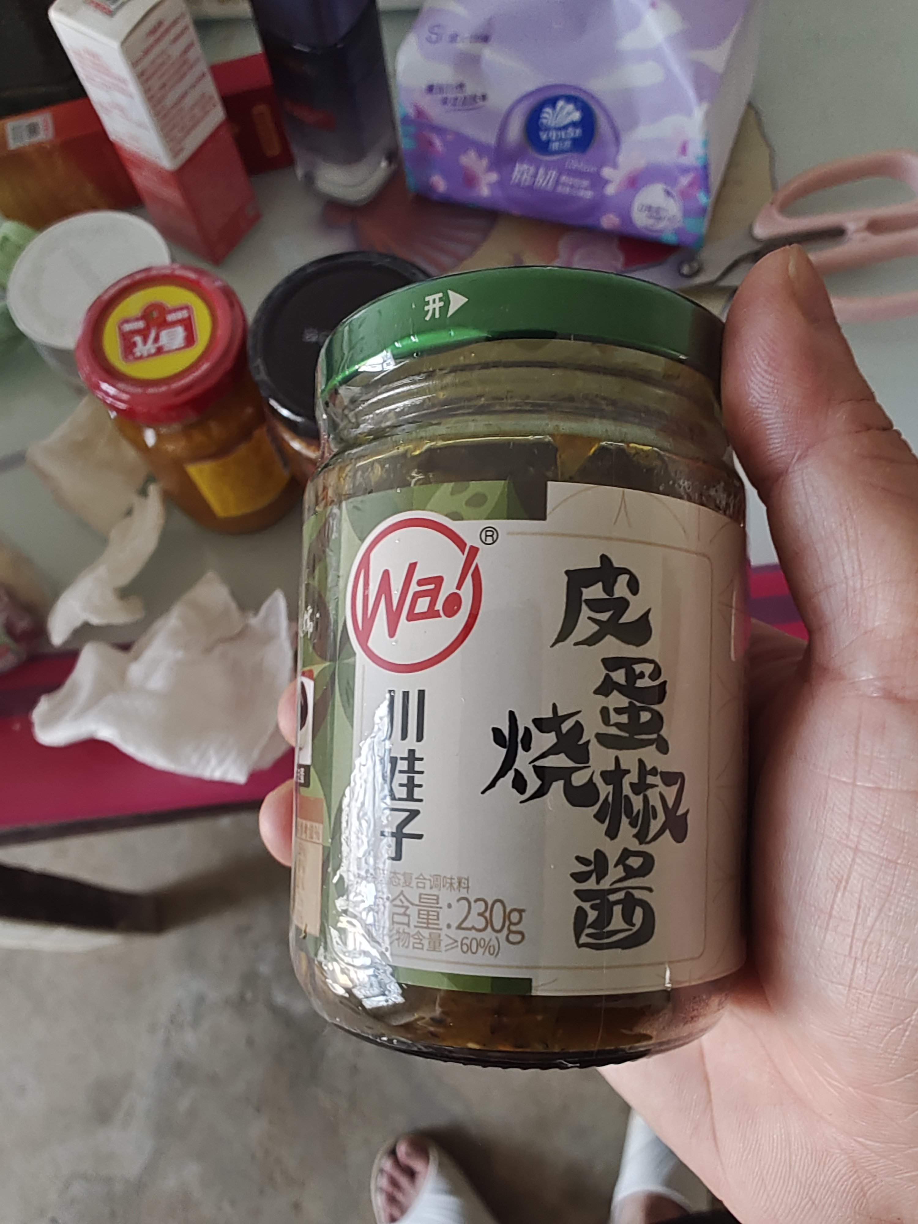 川娃子辣椒酱拌饭酱辣酱青辣椒剁椒酱拌面酱下饭酱下饭菜皮蛋烧椒酱230g 实拍图