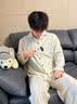 猫人（MiiOW）情侣睡衣春秋季2026新款100棉男女士长袖卡通可爱休闲家居服套装 彩蓝条纹 【100%棉 柔软亲肤】 L 女 【适合体重100-120斤】 实拍图