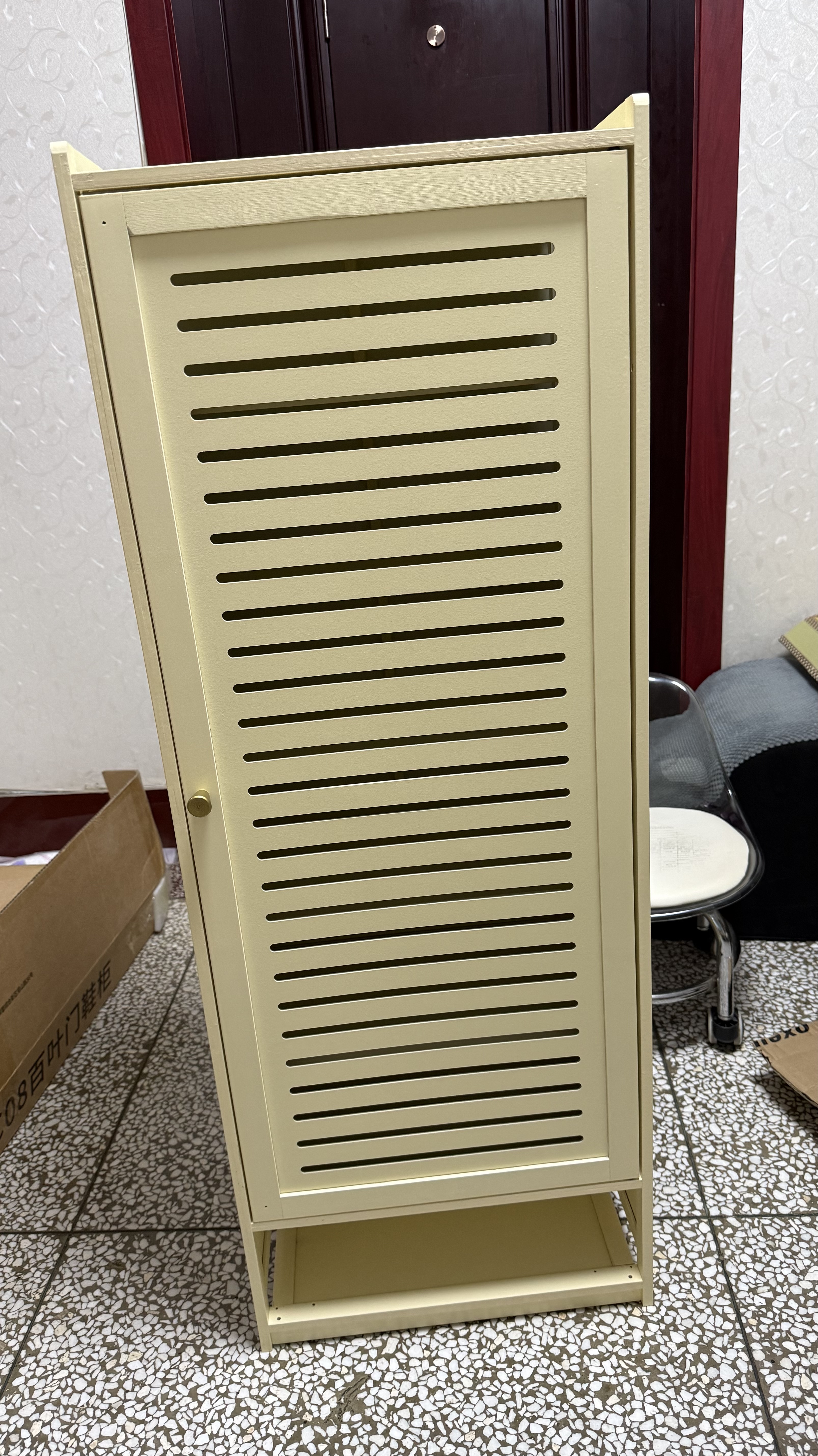 丝竹阁入户鞋柜子小型窄楼用门口鞋架多层防尘带门宿舍置物好看简易 奶白色-单门8层（窄款设计） 实拍图