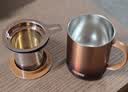 膳魔师（THERMOS）马克杯不锈钢茶杯大容量把手杯保温咖啡杯团购生日礼物TEMC 【镀钛茶漏】日暮金 400ml 实拍图