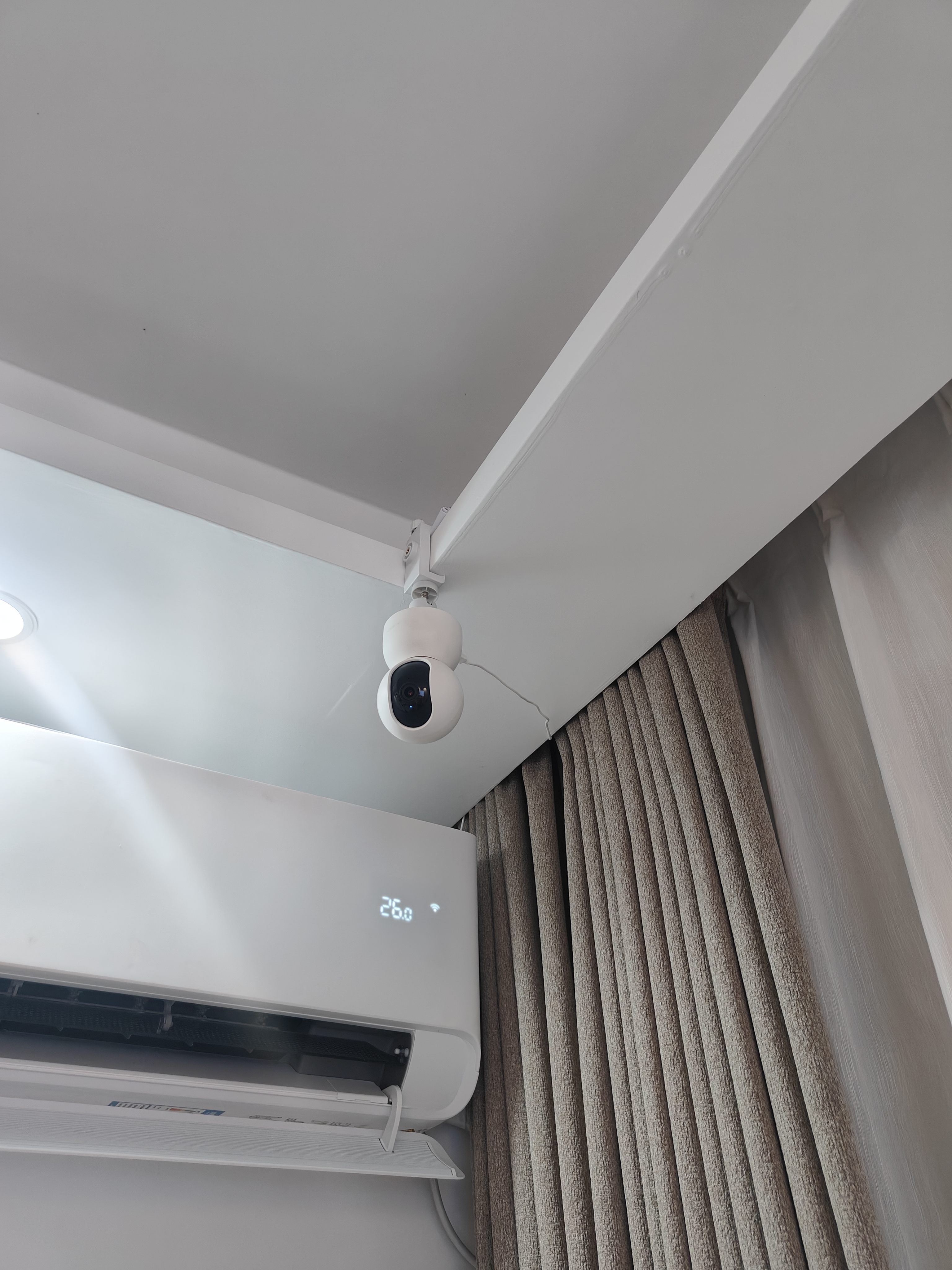 视明通 适用于小米摄像头2/3pro/C700监控支架免打孔室内吊顶藏光夹子小架子白色SMT-JZb/xm 实拍图
