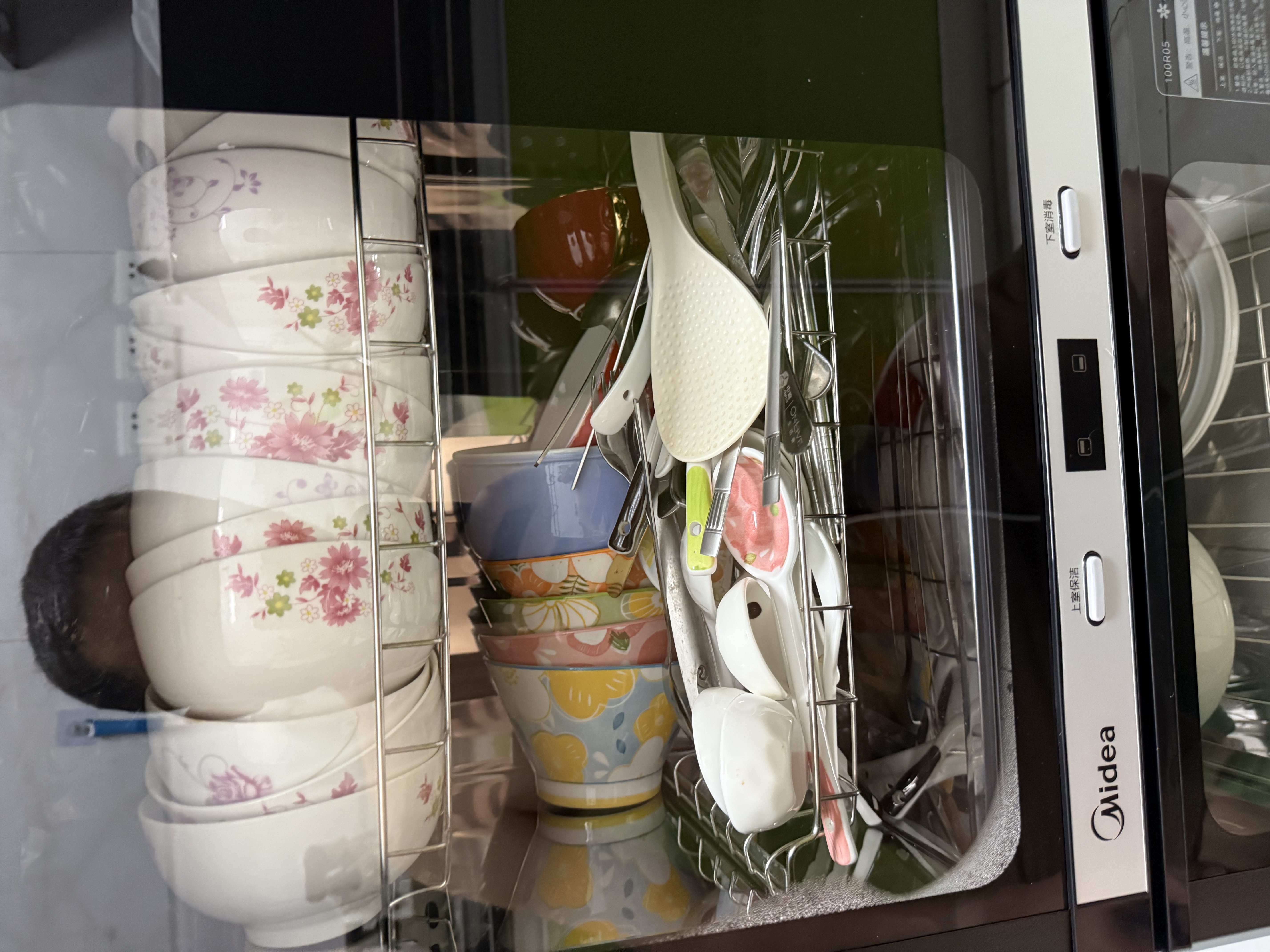 美的（Midea）家用台式小型消毒柜 高温立式二星级94L 大容量四层碗柜餐具碗筷烘干收纳柜 100R05 实拍图