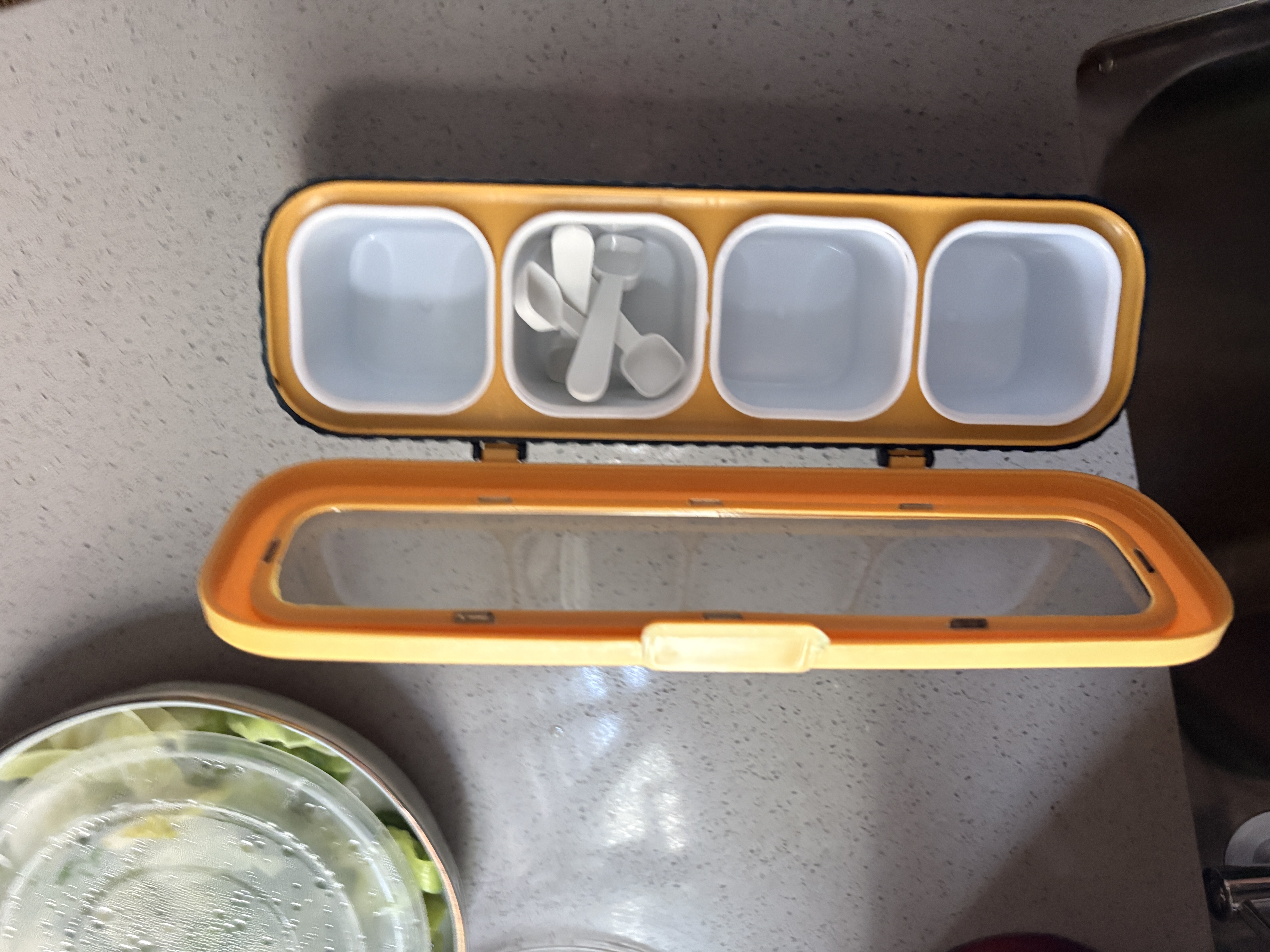 极度空间调味盒调料盒调料瓶家用调料罐调味罐套装盐罐四格塑料带勺调料罐 实拍图