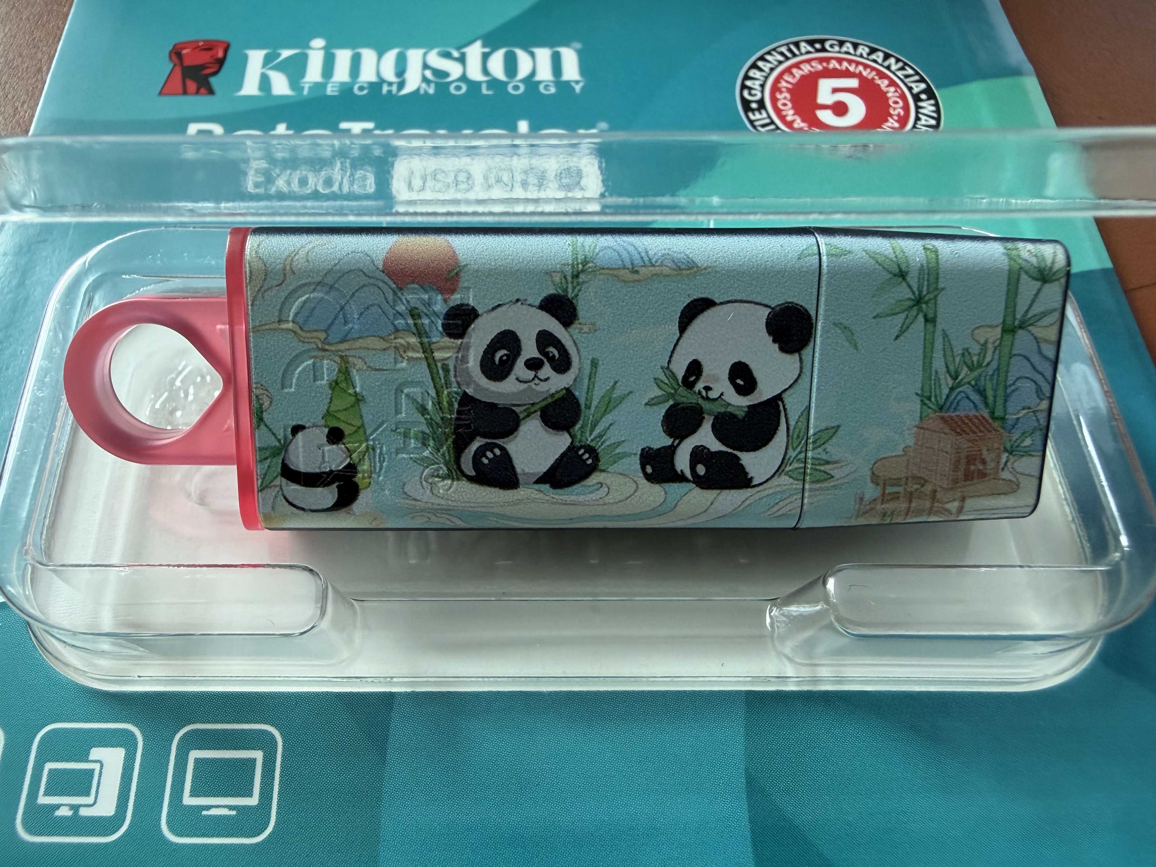 金士顿（Kingston）256GB USB3.2 Gen 1 U盘 DTX 竹林熊猫印刷款优盘 实拍图