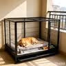 憨憨宠狗笼中小型犬狗笼子大猫笼带厕所加粗折叠宠物笼子柯基笼幼犬狗笼 加粗狗笼 银色 85*71*61cm 建议35斤内 带托盘式厕所+防卡脚垫片 实拍图