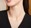 老庙黄金纯银项链女O字素链气质显瘦锁骨链女生生日礼物爆闪银 防过敏银链【可搭配吊坠】可单戴 实拍图