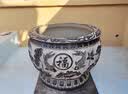 赋秀锦石雕鱼缸花盆门海仿古天然青石大水缸庭院荷花缸户外流水种花石缸 双鱼报福款【天然青石 整石雕刻】 肚直径80厘米高60厘米【 】 实拍图