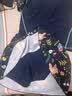 洲克（ZOKE）泳衣女分体两件套裙摆短袖温泉平角少女120501242深兰底黄绿花XL 实拍图