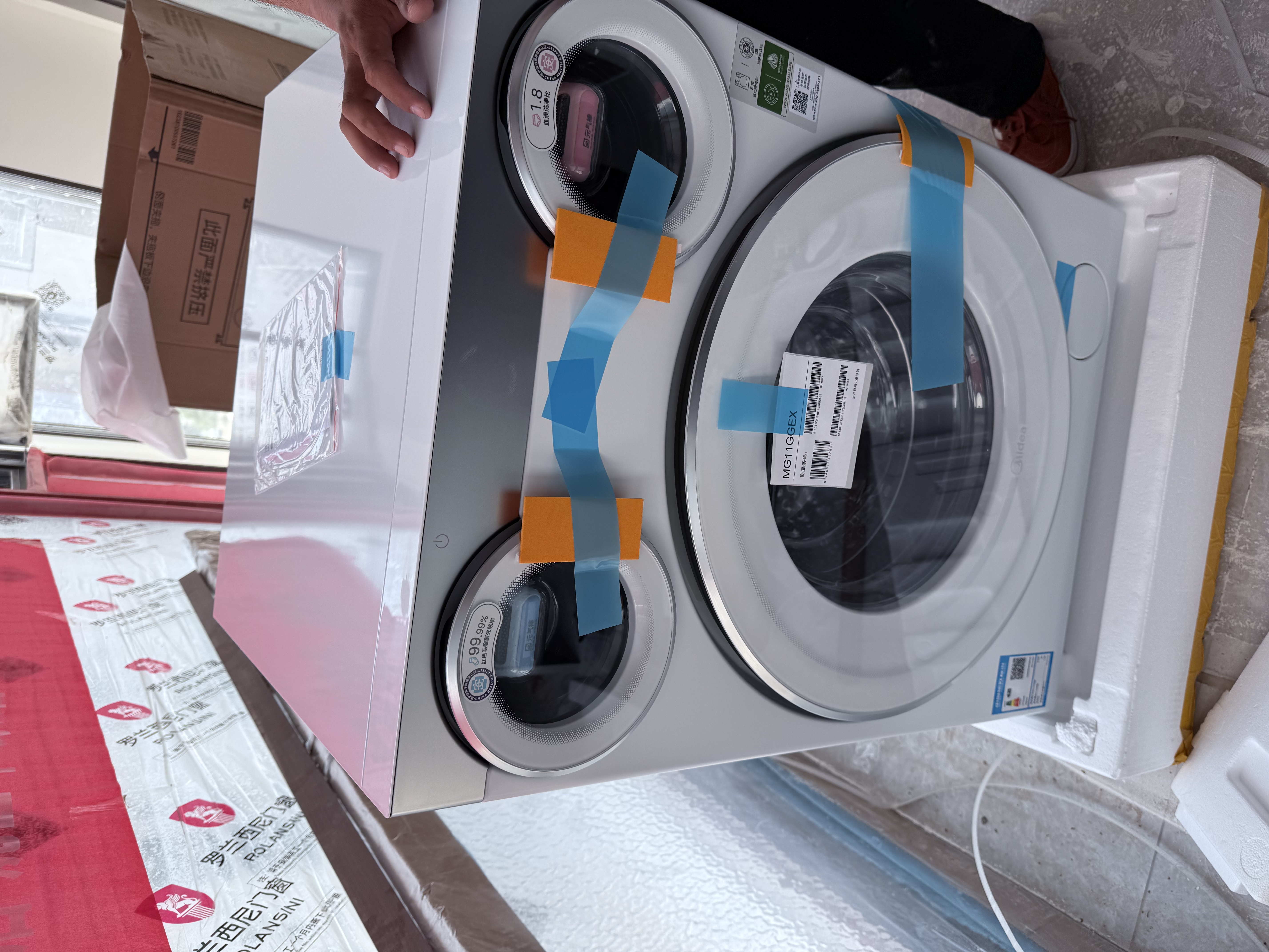 美的（Midea）可爱多分区洗烘套装11KG三筒滚筒洗衣机全自动＋10KG热泵烘干机MG11GGEX＋PRO京东独家 实拍图