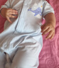 舒贝怡2件装婴儿衣服夏季薄款新生儿连体衣短袖哈衣儿童爬服蓝色80CM 实拍图