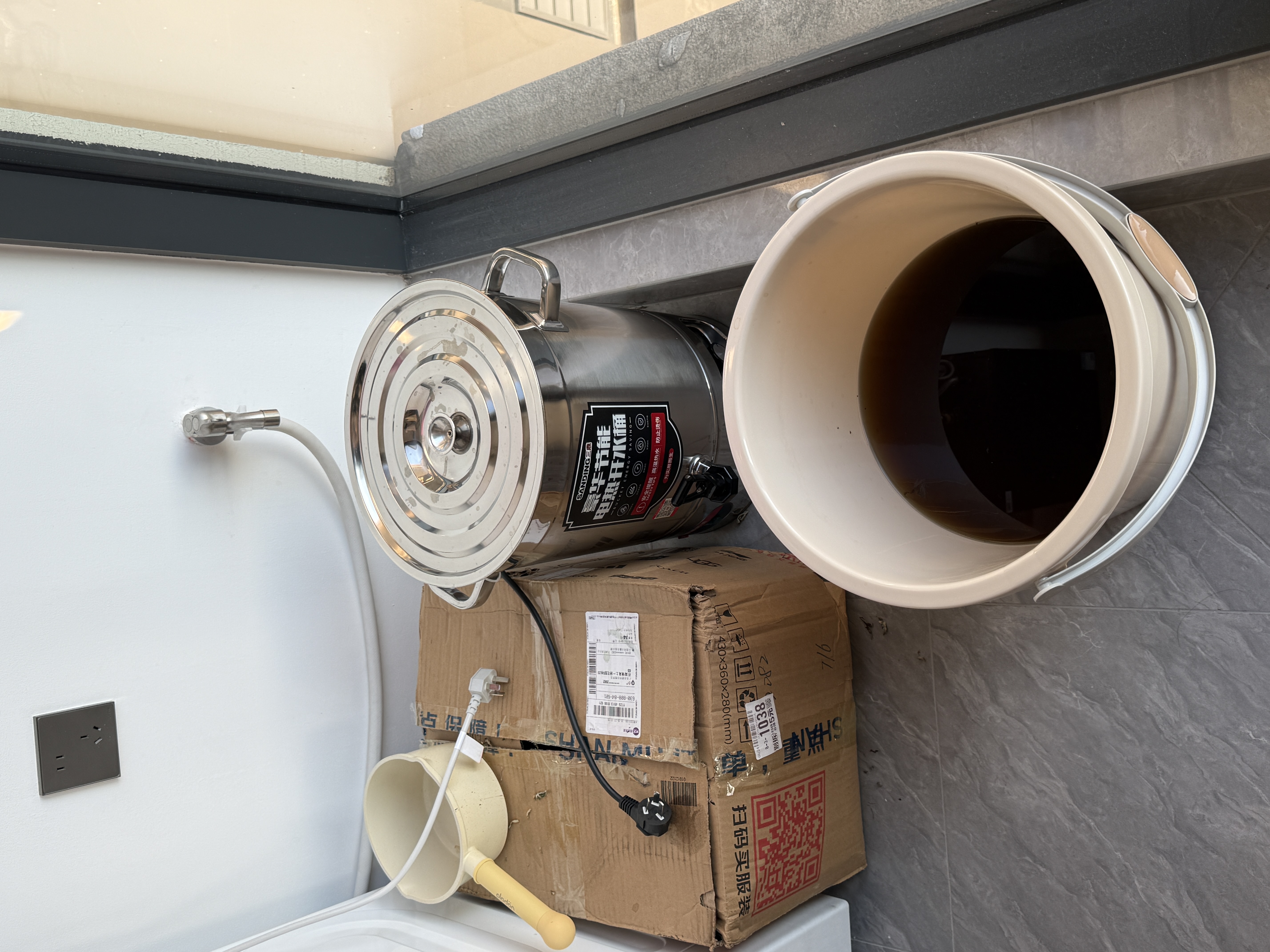 三鼎电热开水桶开水器商用烧水桶奶茶店家用不锈钢保温热水桶大容量蒸煮桶防干烧月子桶SD-30L-D加厚款 实拍图