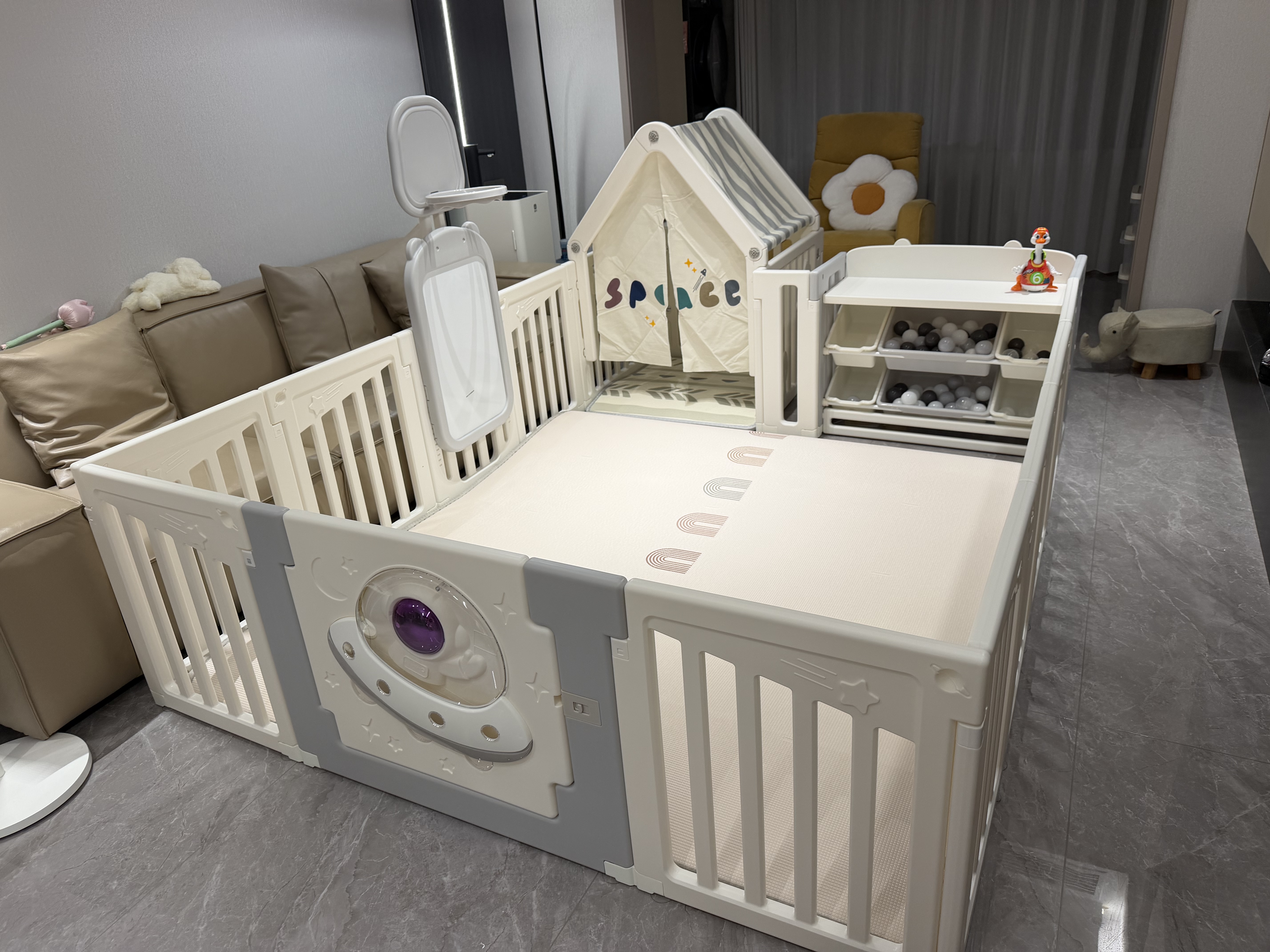 贝易宝宝爬行垫加厚婴幼儿爬爬垫XPE无甲酰胺整体垫-180*200*2.5-彩虹 实拍图