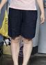 优衣库麻混纺舒适短裤女装26春夏新款485251 69 藏青色 M 实拍图