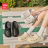 名创优品（MINISO）洞洞鞋男女款EVA夏外穿沙滩凉鞋防滑踩屎感包头情侣 黑色+海星 实拍图