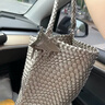 ECODAY包包女款中号编织包通勤托特包单肩包婚包情侣款生日礼物送女友 My dear friend-B025Y 银色 中号 实拍图