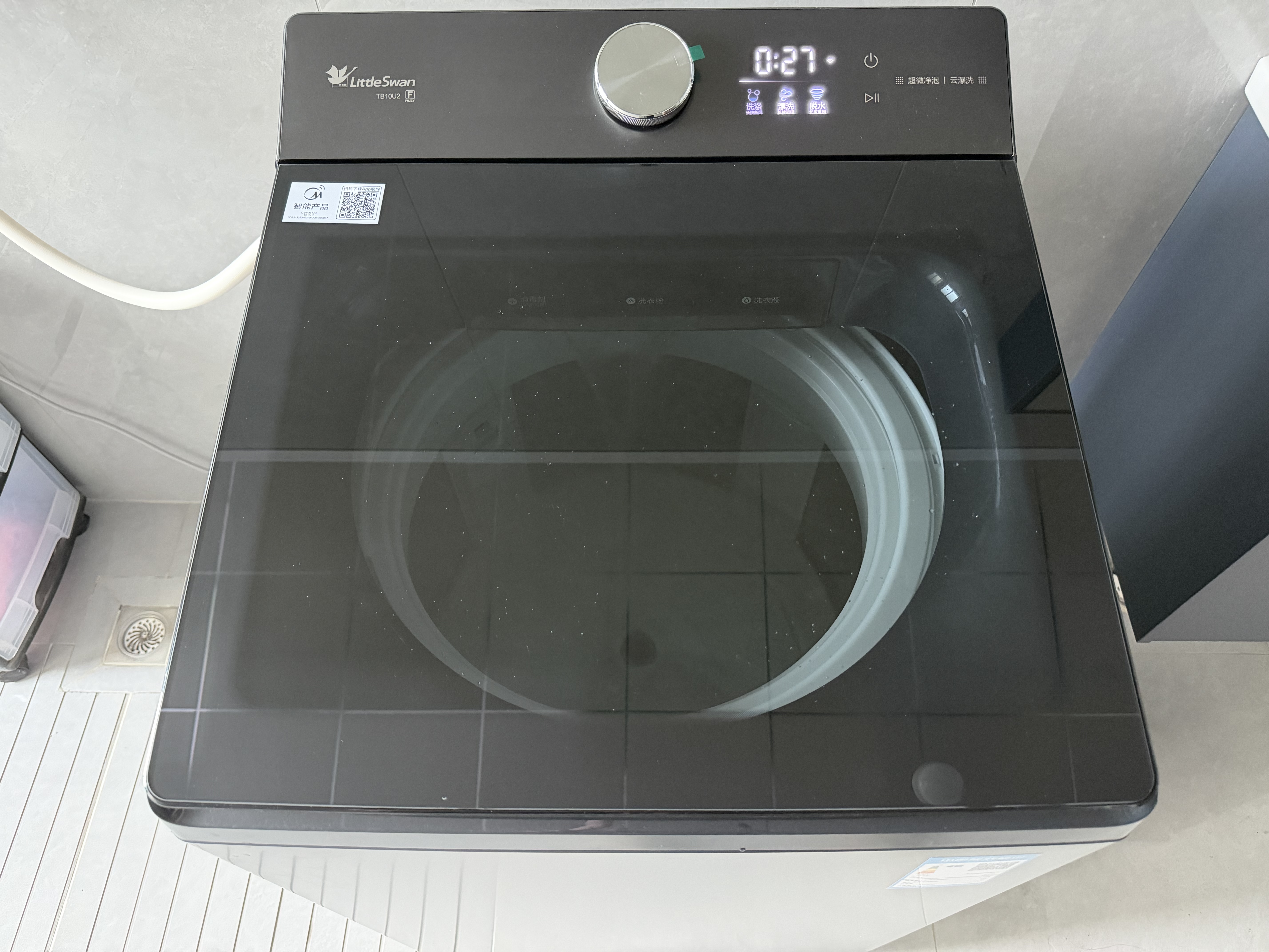 小天鹅洗衣机波轮全自动10公斤大容量家用纯平全嵌水魔方波轮防缠绕超微净泡一级能效TB10U2 实拍图