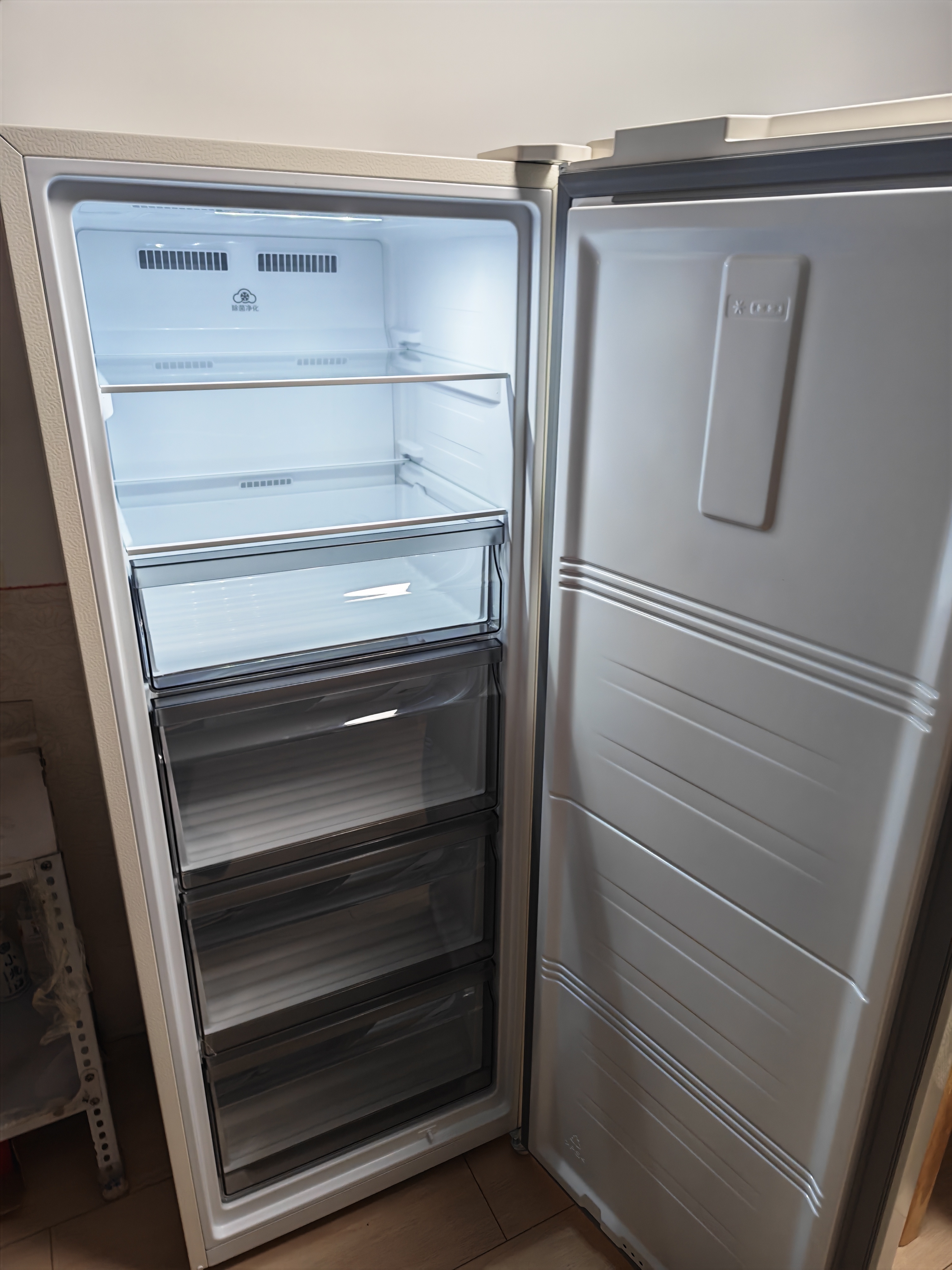 容声方糖201L立式冰柜小型家用风冷无霜一级能效节能-40℃冷藏冷冻两用小冰箱BD-201E30LNLAD国家补贴 实拍图