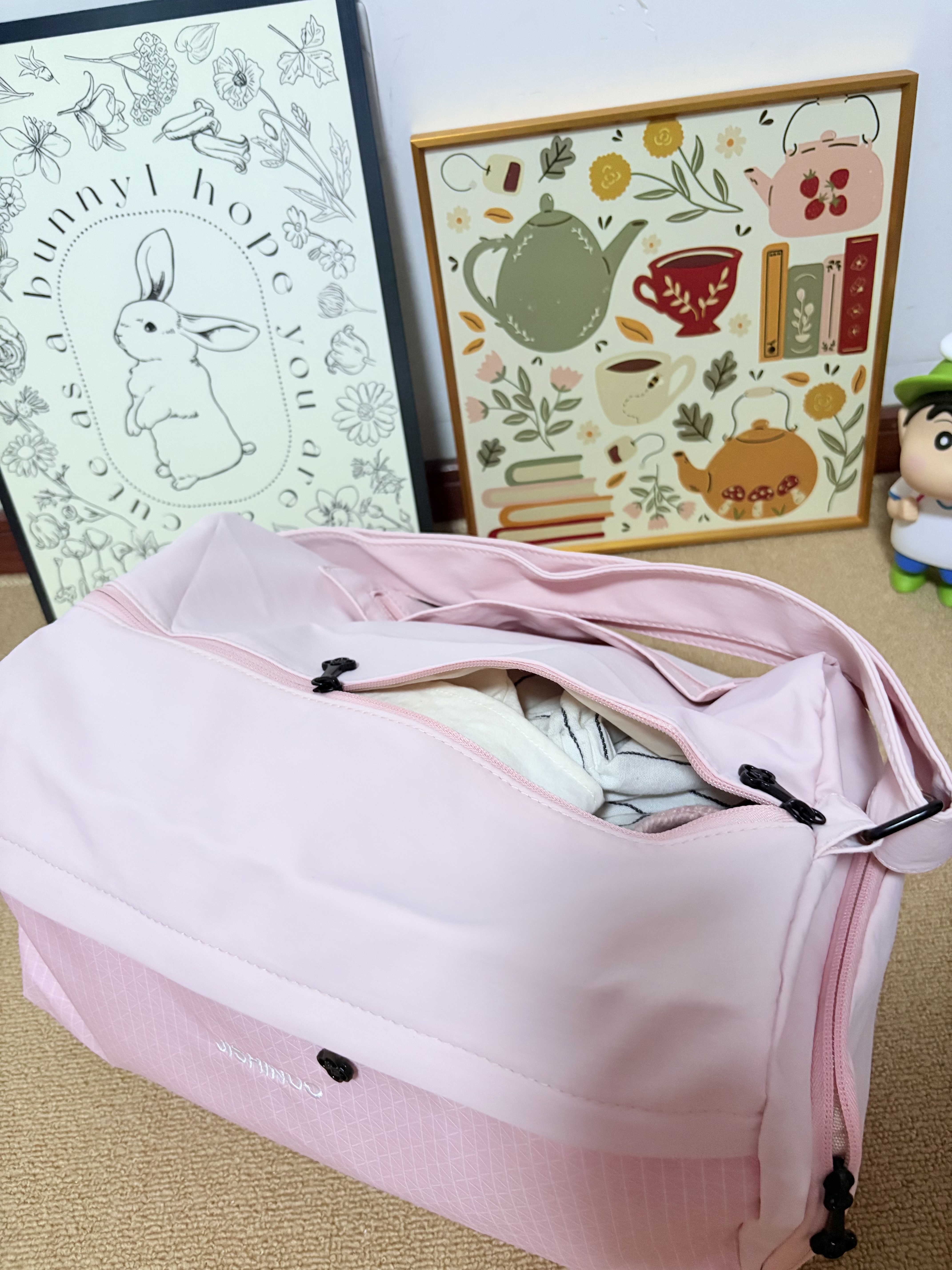 范爷家短途旅行包便携衣物收纳袋旅游女手提外出行李包运动健身包游泳包 实拍图