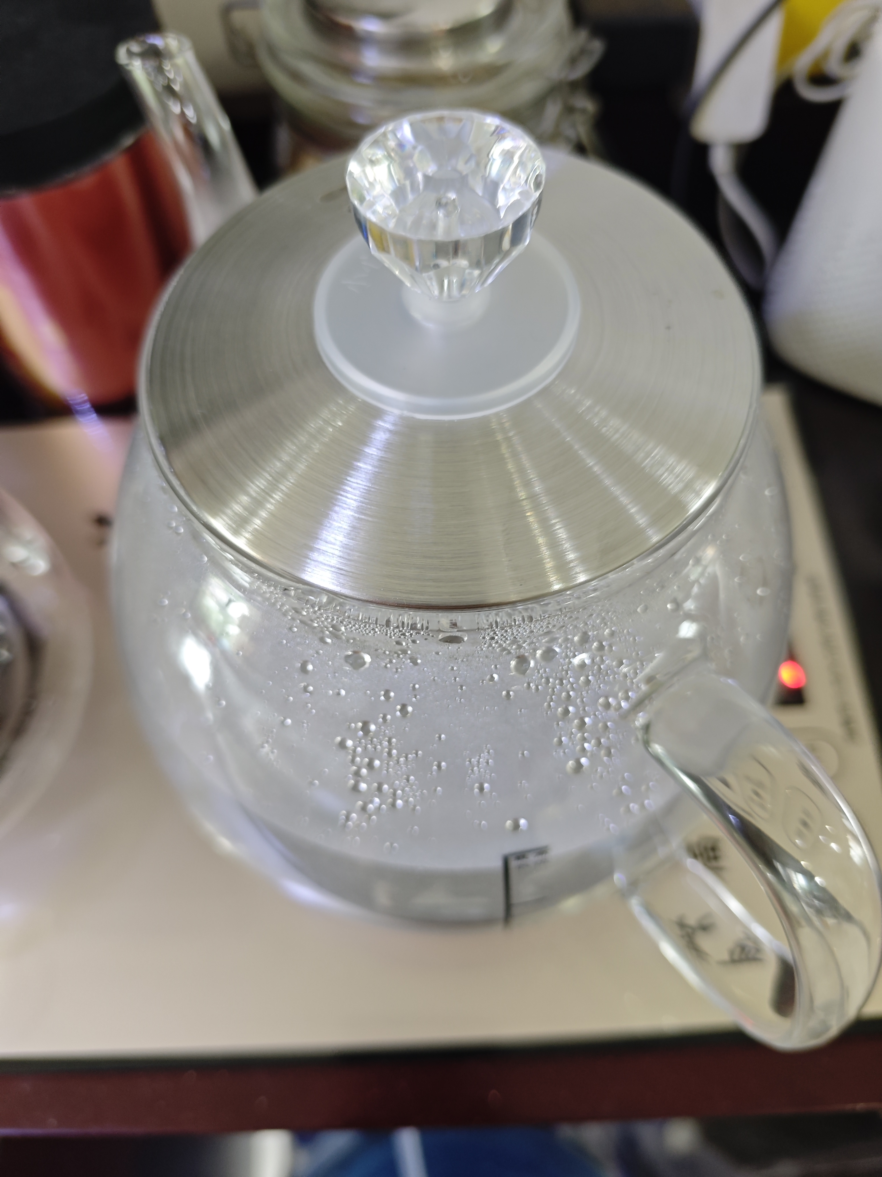益茶福全自动上水电热水壶底部上水嵌入式电茶炉烧水壶烧水一体机玻璃煮茶壶保温泡茶壶开水壶 1L 保温玻璃套装SQ-008金色 实拍图