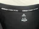 阿迪达斯（adidas）【特价清仓】夏季男女同款短袖男T恤跑步健身运动速干百搭 黑白 L 实拍图