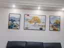 Sixpoetry 客厅装饰画现代简约沙发背景墙壁画轻奢三联晶瓷画大气高档挂画 旭日高升（铝合金外框） 晶瓷画左右50*70+中间100*70亮面 实拍图