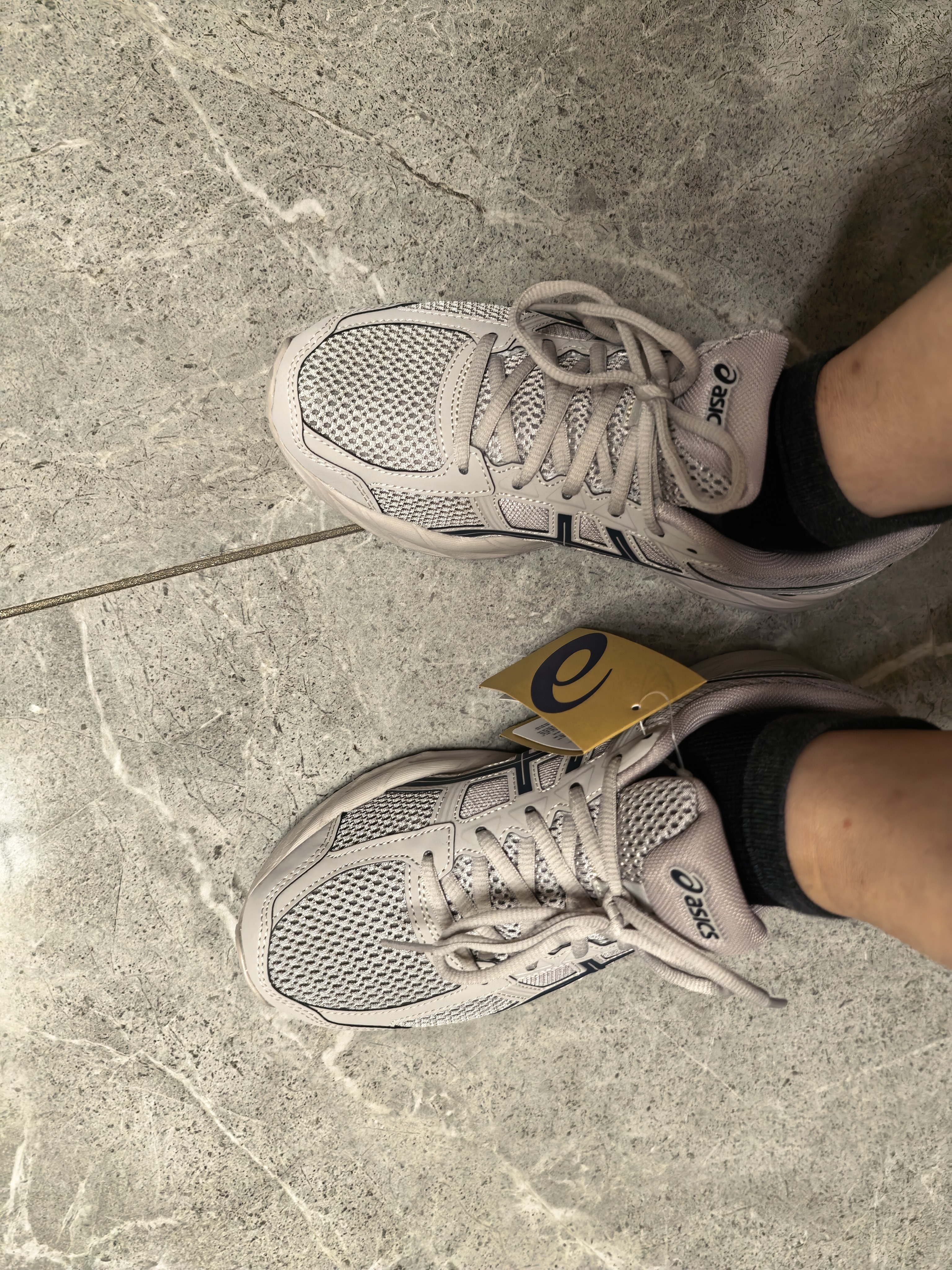 亚瑟士ASICS男鞋跑步鞋缓震透气跑鞋舒适耐磨运动鞋GEL-CONTEND 4 灰色/深蓝色 40.5 实拍图