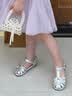 戴维贝拉女童凉鞋儿童公主皮鞋银色夏季大童鞋子镂空演出鞋 实拍图